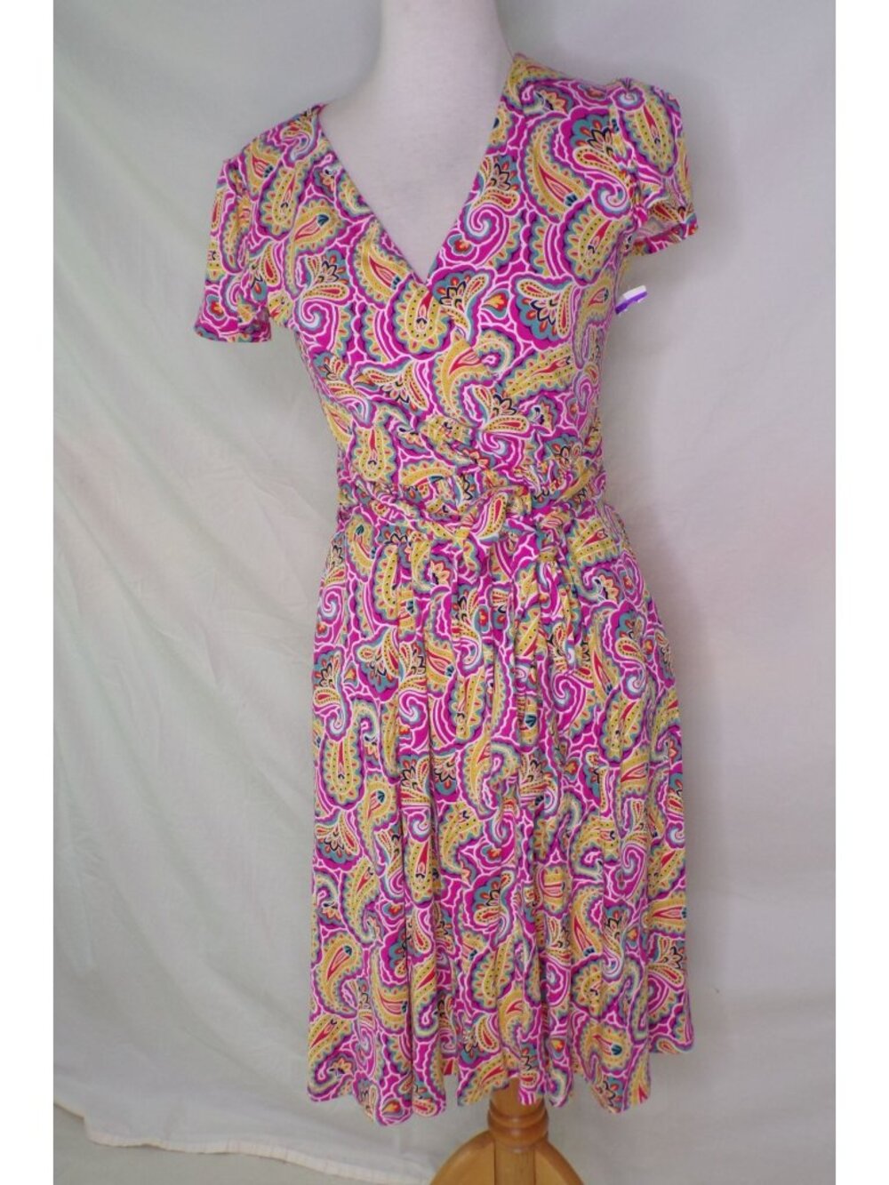🆕 BODEN Evangeline V-Neck Belted Paisley Print Jersey Dress 4 - Picture 4 of 11